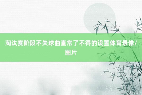 淘汰赛阶段不失球曲直常了不得的设置体育录像/图片