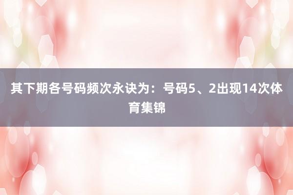 其下期各号码频次永诀为：号码5、2出现14次体育集锦