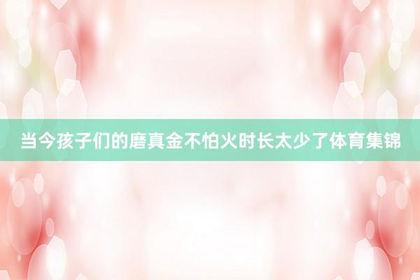 当今孩子们的磨真金不怕火时长太少了体育集锦