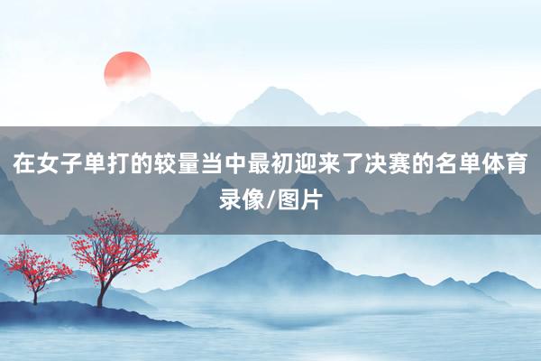 在女子单打的较量当中最初迎来了决赛的名单体育录像/图片