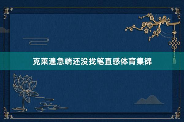 克莱遑急端还没找笔直感体育集锦