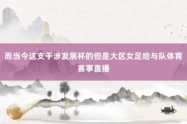 而当今这支干涉发展杯的但是大区女足给与队体育赛事直播
