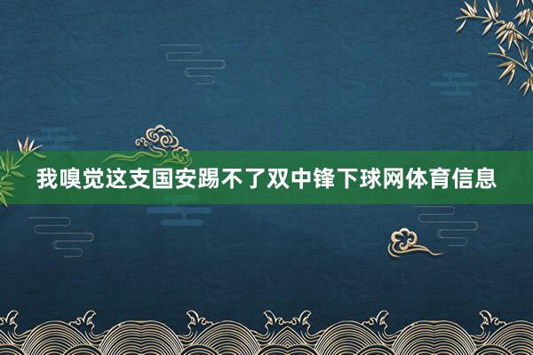 我嗅觉这支国安踢不了双中锋下球网体育信息