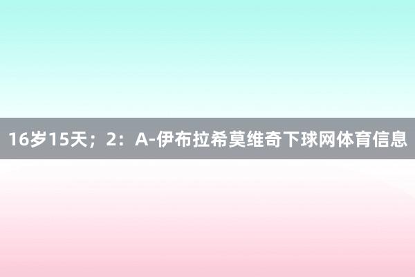 16岁15天；2：A-伊布拉希莫维奇下球网体育信息