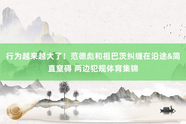 行为越来越大了！范德彪和祖巴茨纠缠在沿途&简直窒碍 两边犯规体育集锦