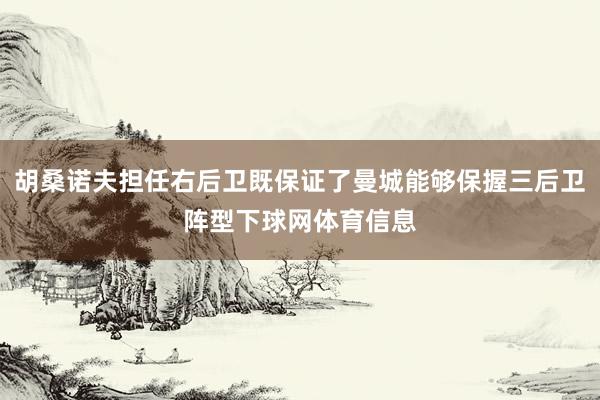 胡桑诺夫担任右后卫既保证了曼城能够保握三后卫阵型下球网体育信息